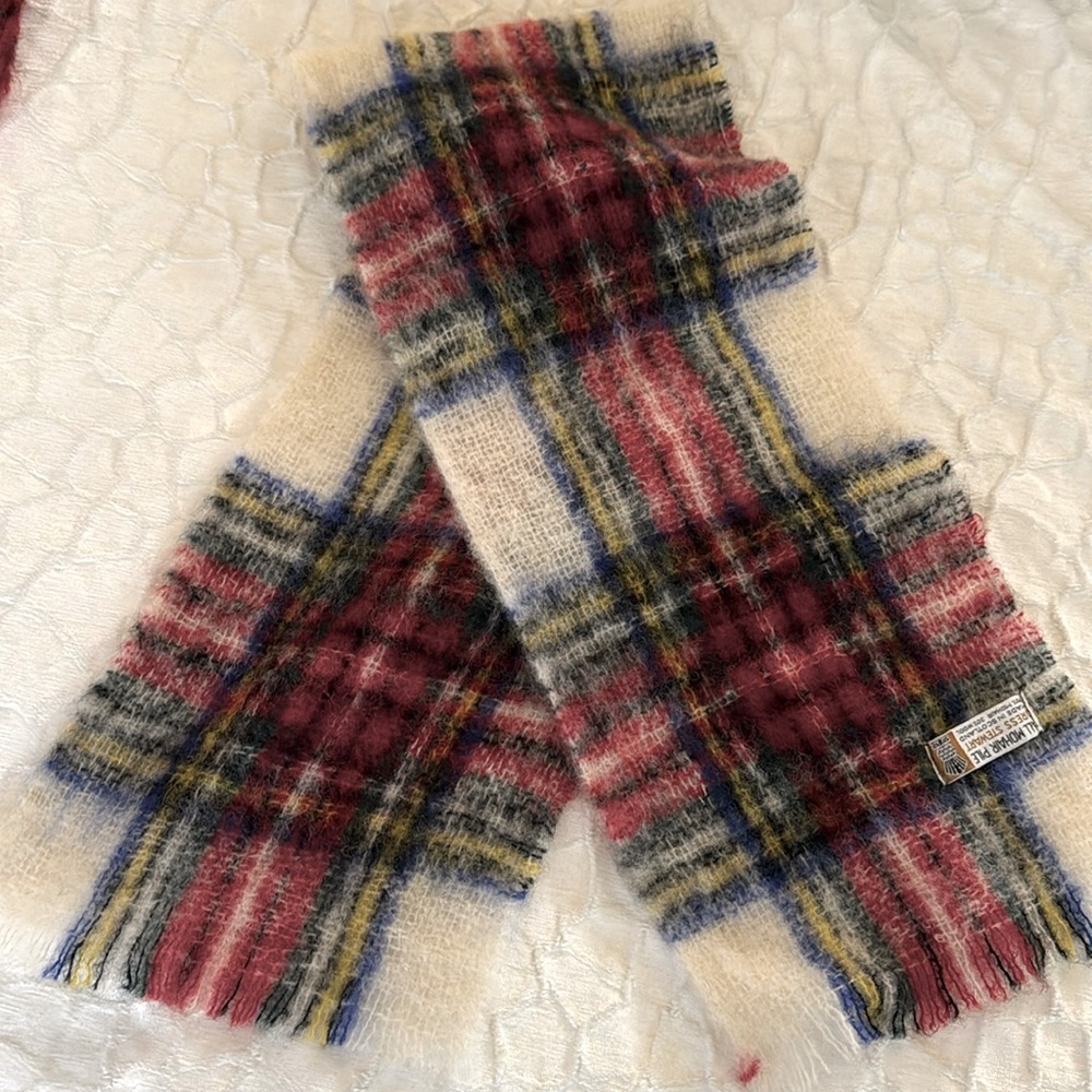 Dress Stewart Scotland Mohair Wool Plaid Scarf